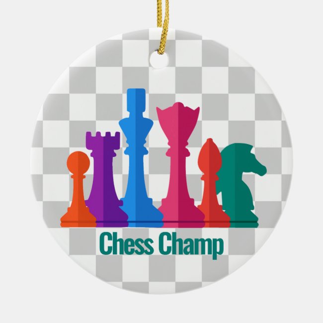 Colorful Chess Pieces Design Ornament