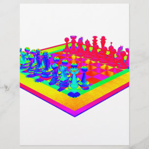 Colorful Chessboard & Chess Pieces