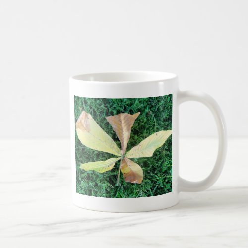 Colorful chestnut tree leaf coffee mug