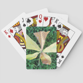 Colorful chestnut tree leaf poker cards