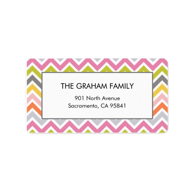 Colorful Chevron Address Labels (Front)