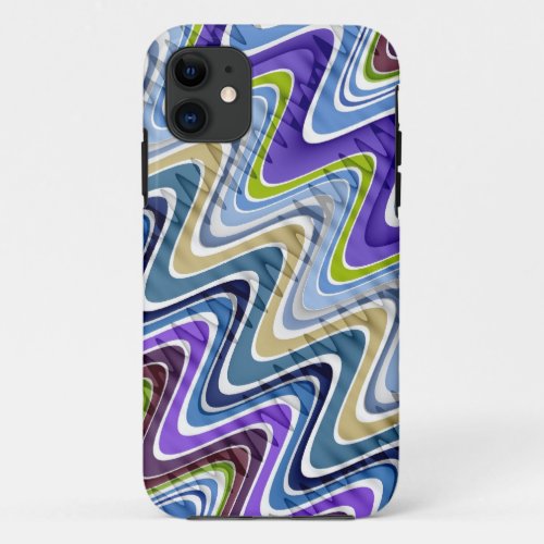 Colorful Chevron and Wavy Stripes Pattern iPhone 11 Case