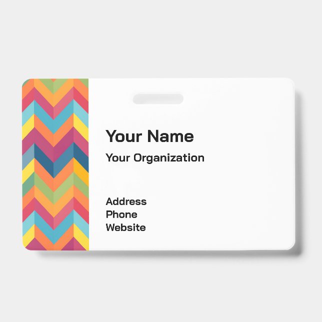 Colorful Chevron Bar Security Badge – Professional (Front)