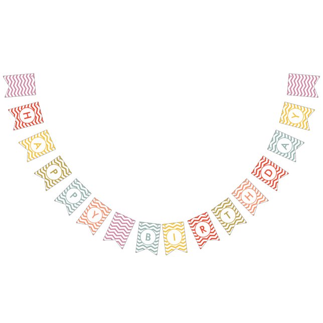 Colorful Chevron Bunting Flags (All)