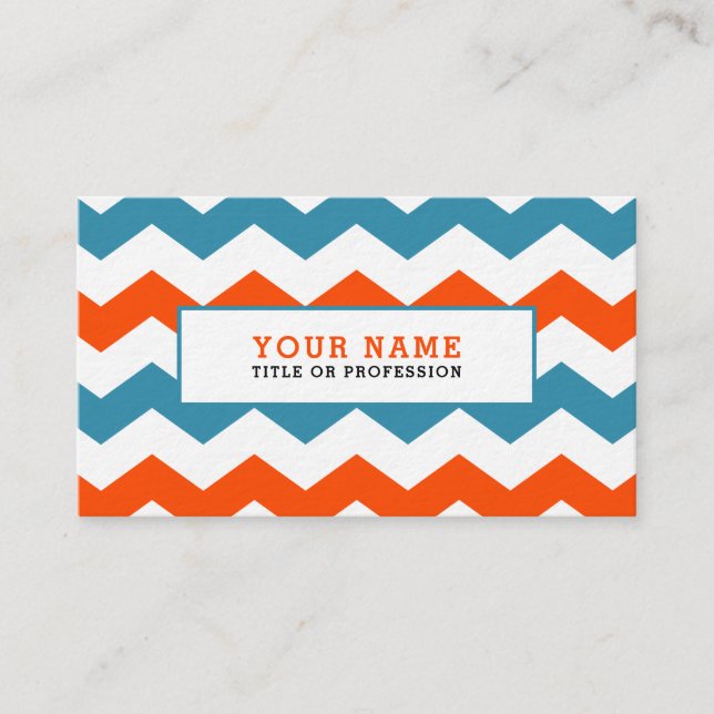 Colorful Chevron Business Card (Front)