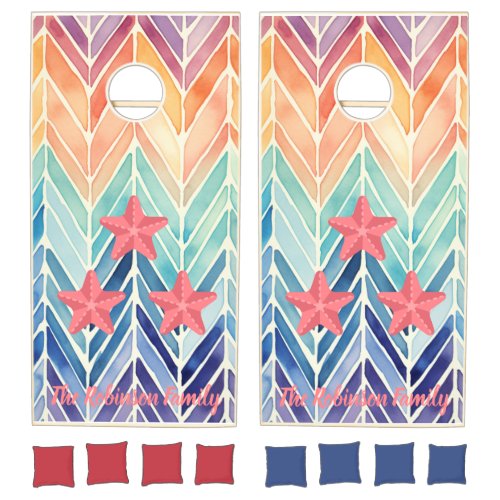 Colorful Chevron  Cornhole Set