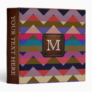 Colorful Chevron Custom Monogram #7 Binder