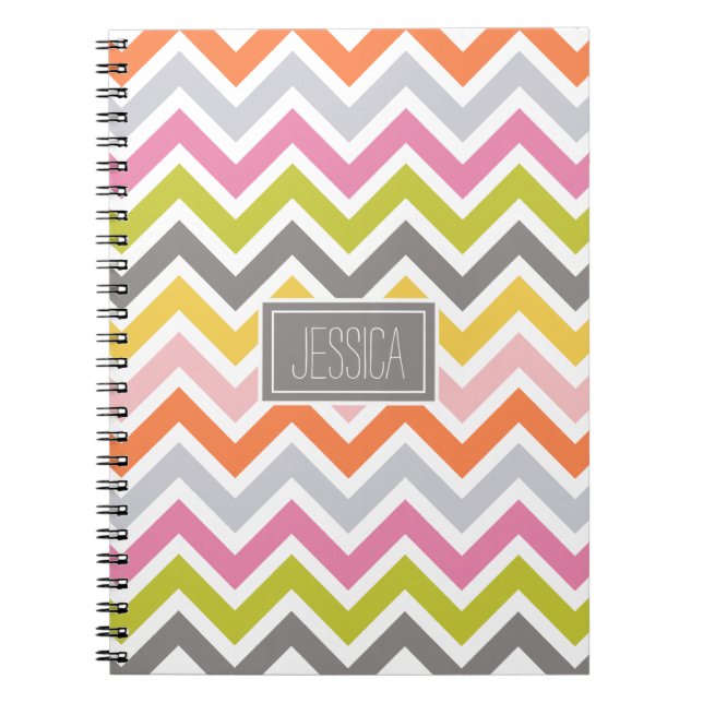Colorful Chevron Custom Notebook (Front)