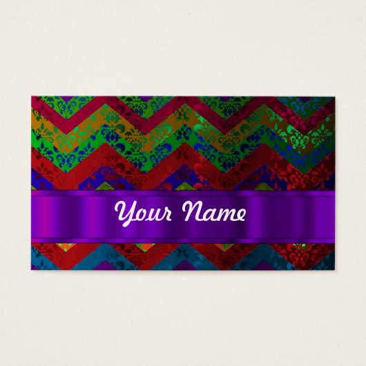 Colorful chevron damask pattern (Front)