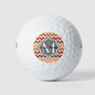 Colorful Chevron, Floral Monogram Personalized Golf Balls