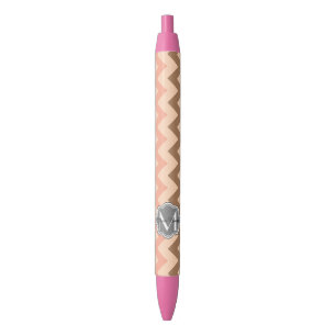 Colorful Chevron, Floral Monogram Personalized Pen