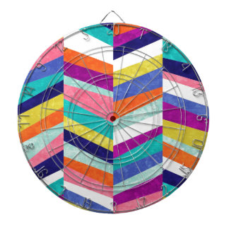 Colorful Chevron Geometric Abstract Dartboard