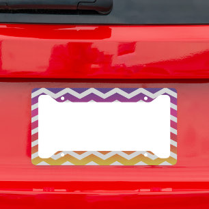 Colorful Chevron Gradient Pattern License Plate Frame