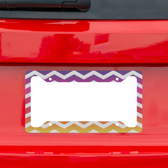 Colorful Chevron Gradient Pattern License Plate Frame (Creator Uploaded)