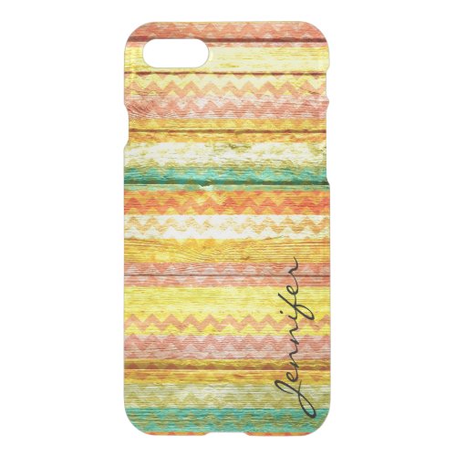 Colorful Chevron Modern Wood iPhone SE87 Case