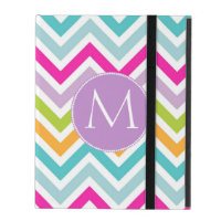 Colorful Chevron Monogram iPad Case