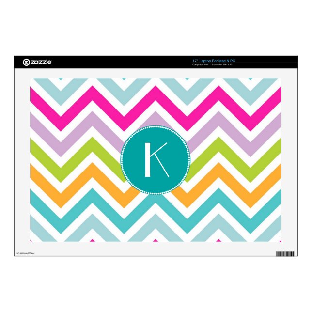 Colorful Chevron Monogram Laptop Skin (Product)
