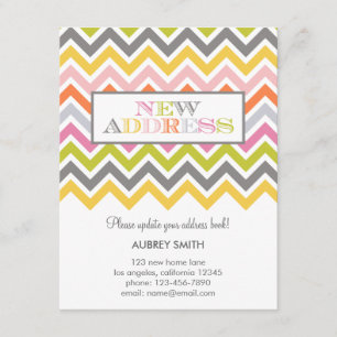 Colorful Chevron Moving Announcement