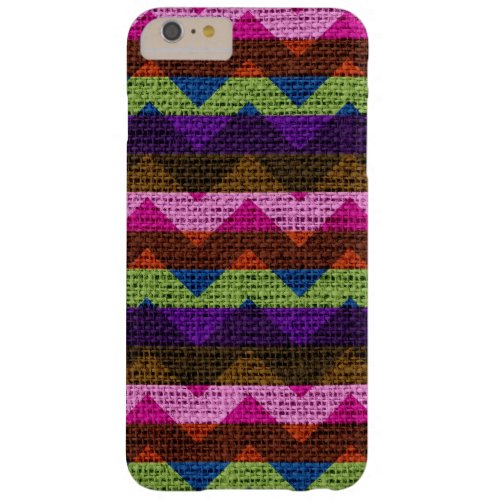 Colorful Chevron Pattern Burlap Jute 10 Barely There iPhone 6 Plus Case