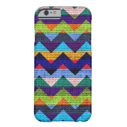 Colorful Chevron Pattern Burlap Jute #11 Barely There iPhone 6 Case