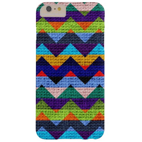 Colorful Chevron Pattern Burlap Jute 11 Barely There iPhone 6 Plus Case