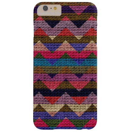 Colorful Chevron Pattern Burlap Jute 2 Barely There iPhone 6 Plus Case