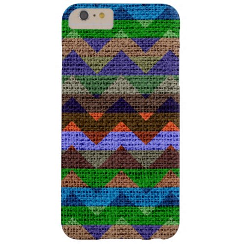 Colorful Chevron Pattern Burlap Jute 3 Barely There iPhone 6 Plus Case