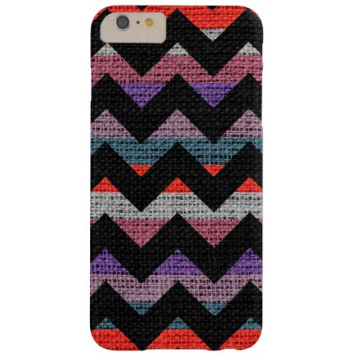 Colorful Chevron Pattern Burlap Jute 4 Barely There iPhone 6 Plus Case