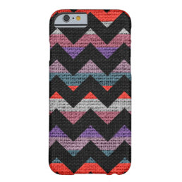 Colorful Chevron Pattern Burlap Jute #4 Barely There iPhone 6 Case