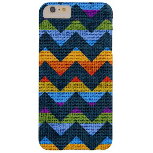 Colorful Chevron Pattern Burlap Jute 5 Barely There iPhone 6 Plus Case