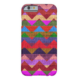 Colorful Chevron Pattern Burlap Jute #6 Barely There iPhone 6 Case