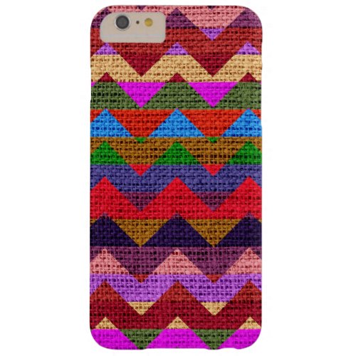 Colorful Chevron Pattern Burlap Jute 6 Barely There iPhone 6 Plus Case