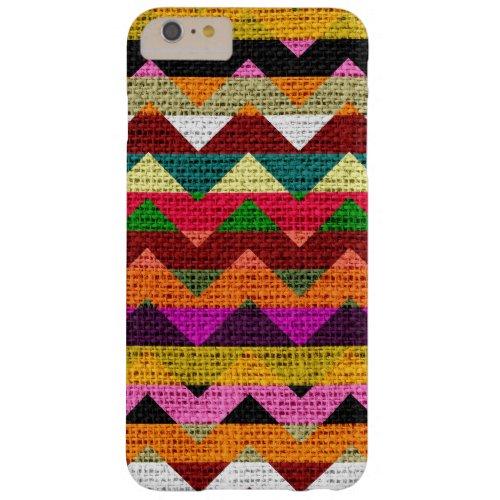 Colorful Chevron Pattern Burlap Jute 7 Barely There iPhone 6 Plus Case