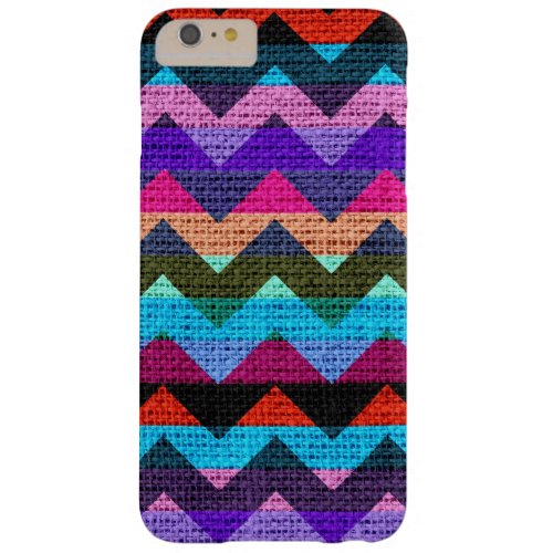 Colorful Chevron Pattern Burlap Jute 8 Barely There iPhone 6 Plus Case