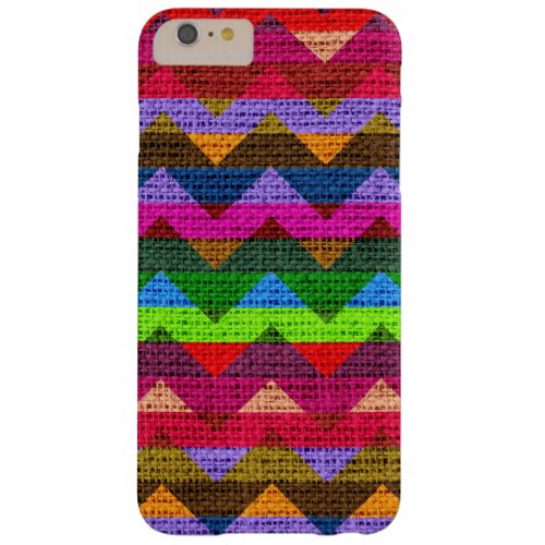 Colorful Chevron Pattern Burlap Jute Barely There iPhone 6 Plus Case