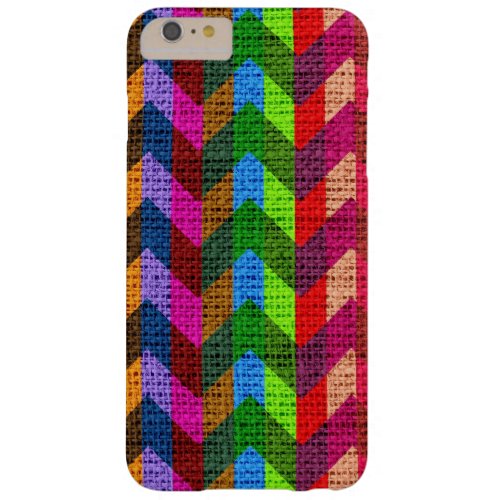 Colorful Chevron Pattern Burlap Jute Barely There iPhone 6 Plus Case