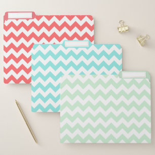 Colorful Chevron Pattern File Folder Set