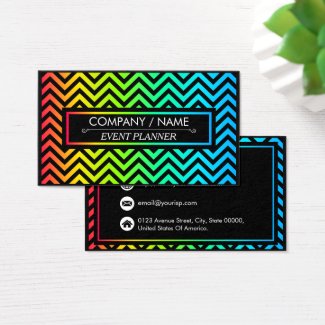 Colorful Chevron Pattern Personalize Business Card