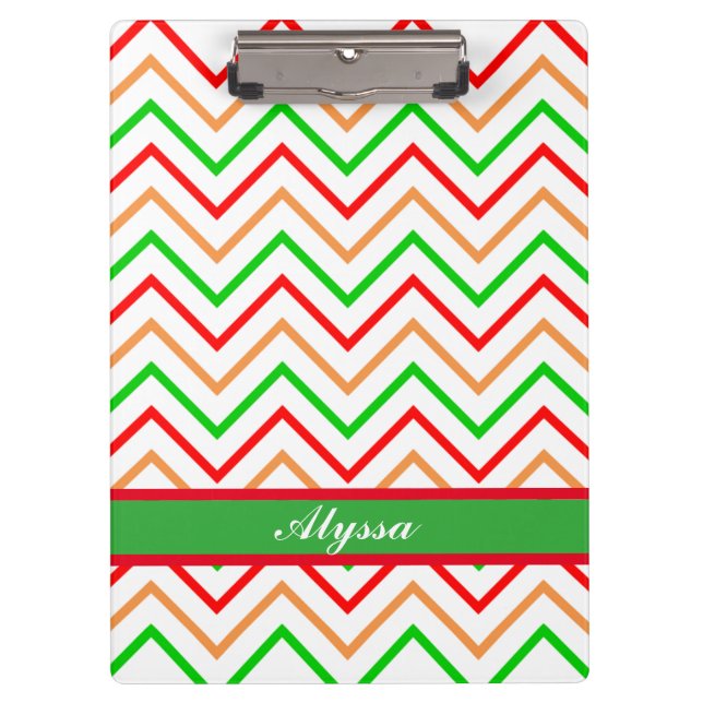 Colorful Chevron Pattern with Name Clipboard (Front)