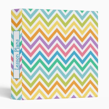 Colorful Chevron Personalized Teacher Binder by theburlapfrog at Zazzle