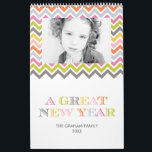 Colorful Chevron Photo Calendar<br><div class="desc">Personalize each page with your photos and create a one-of-a-kind calendar as a gift for yourself or someone else! Available in more colors.</div>