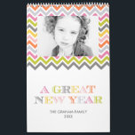 Colorful Chevron Photo Calendar<br><div class="desc">Personalize each page with your photos and create a one-of-a-kind calendar as a gift for yourself or someone else! Available in more colors.</div>