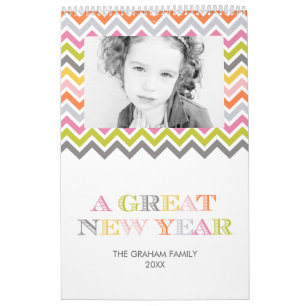 Colorful Chevron Photo Calendar