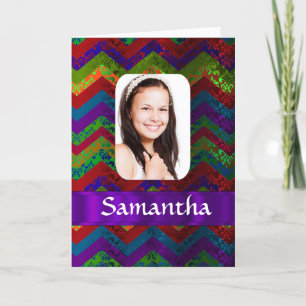 Colorful chevron photo template
