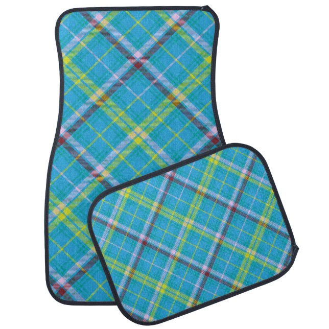 Colorful Chevron Plaid Tartan textured Seamless p Car Floor Mat (Set)