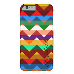 Colorful Chevron Retro Stripes Monogram #2 Barely There iPhone 6 Case
