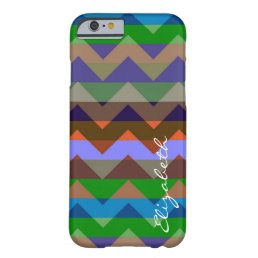 Colorful Chevron Retro Stripes Monogram #5 Barely There iPhone 6 Case