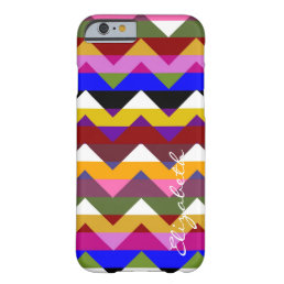 Colorful Chevron Retro Stripes Monogram #9 Barely There iPhone 6 Case