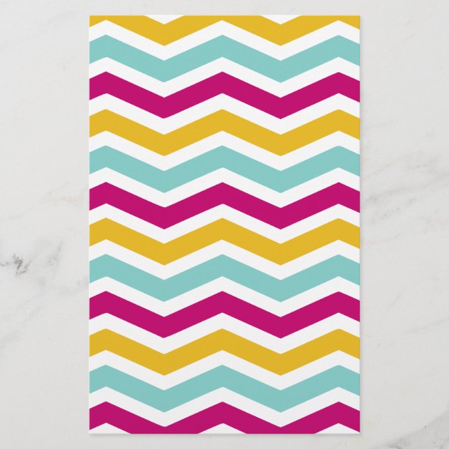Colorful Chevron Stationery (Front)