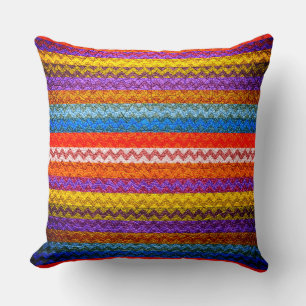 Colorful Chevron Stripes #6 Throw Pillow